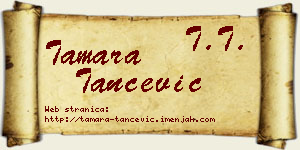 Tamara Tančević vizit kartica